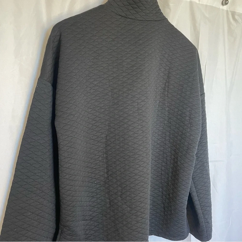 DAILY THREAD Women’s Black Wide Sleeve Quilted Sweatshirt Turtleneck Size Small - Picture 12 of 14